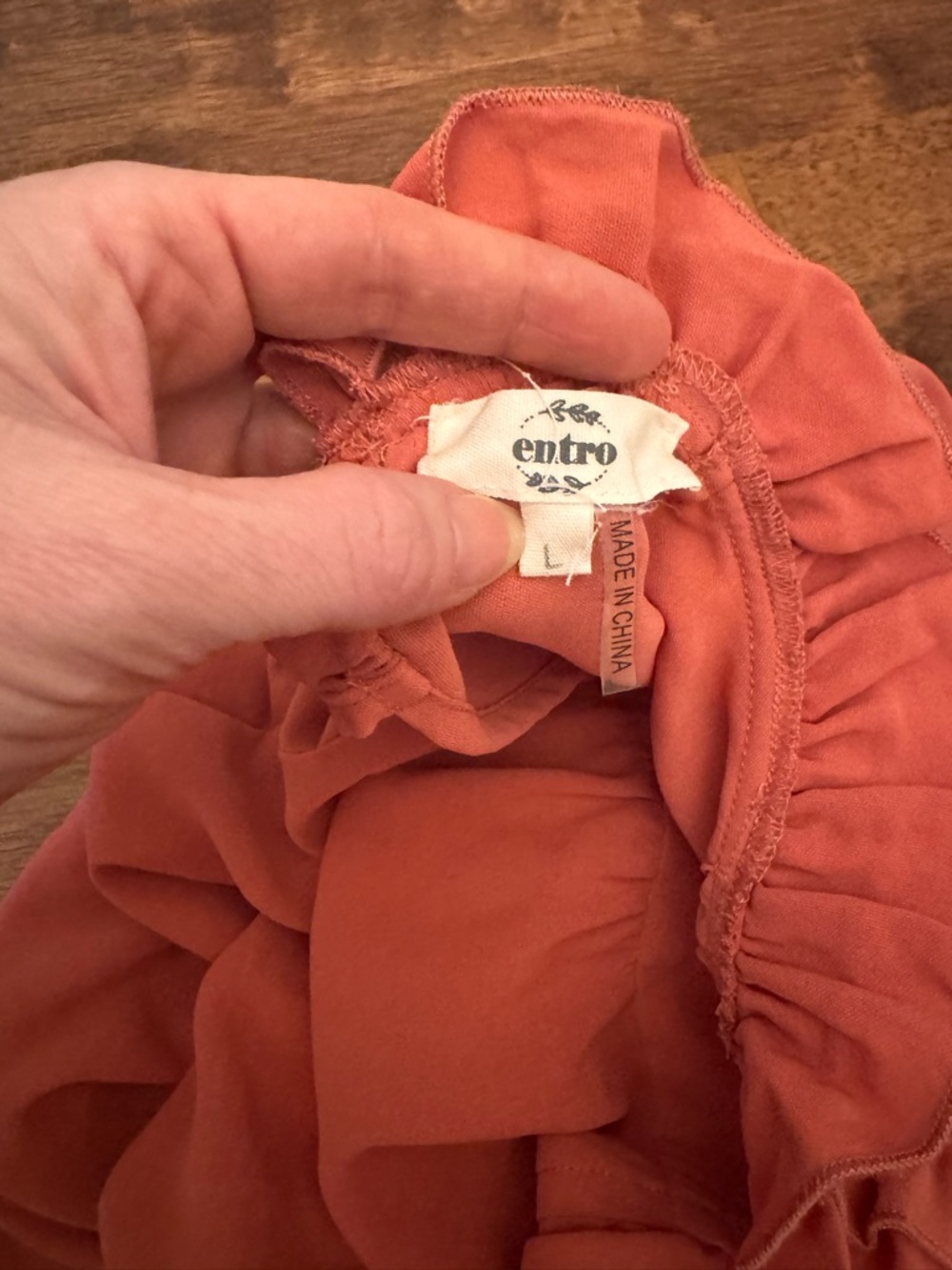 Entro Rust-Tone Ruffled Tiered Flutter-Sleeve Tunic - Picture 2 of 3